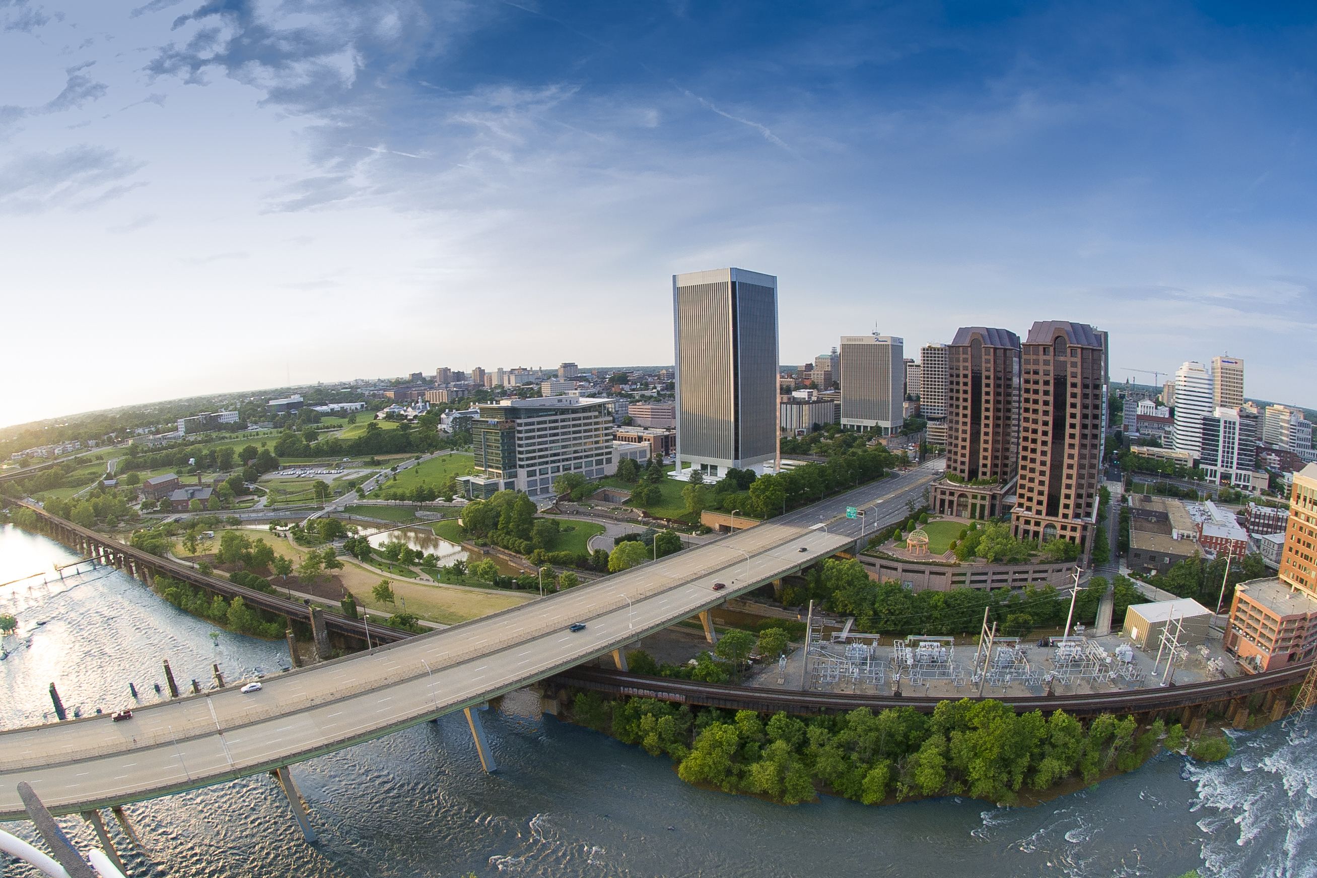 Aerial view of the city of Richmond, Virginia