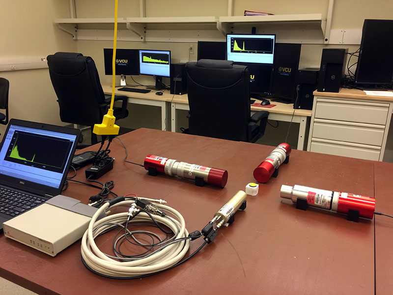Radiation Detectors Being Calibrated