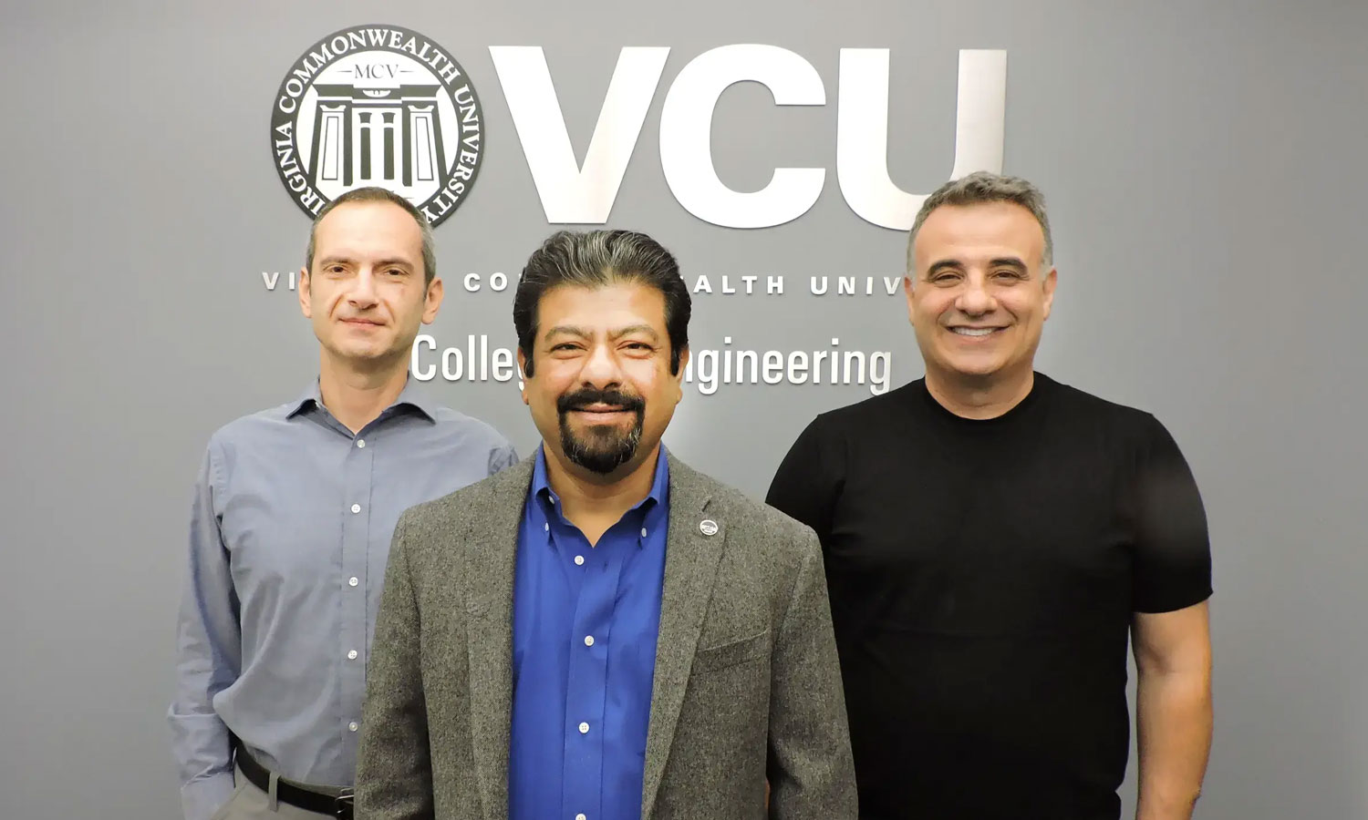 Electrical and computer engineering professors Ümit Özgür, Ph.D., Nibir K. Dhar, Ph.D.; and Erdem Topsakal, Ph.D.